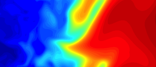 Temperature profile in a turbulent premixed flame